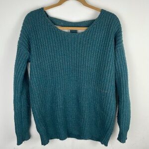 Sparkle & Fade Blue Knit Cut Out Knit Sweater